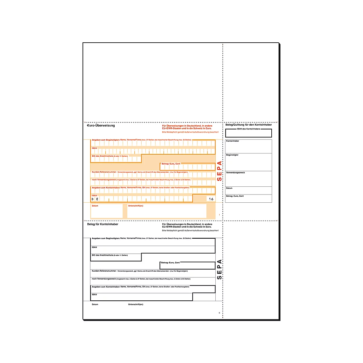 PC-SEPA-overschrijving sigel® ZV570, 100 stuks