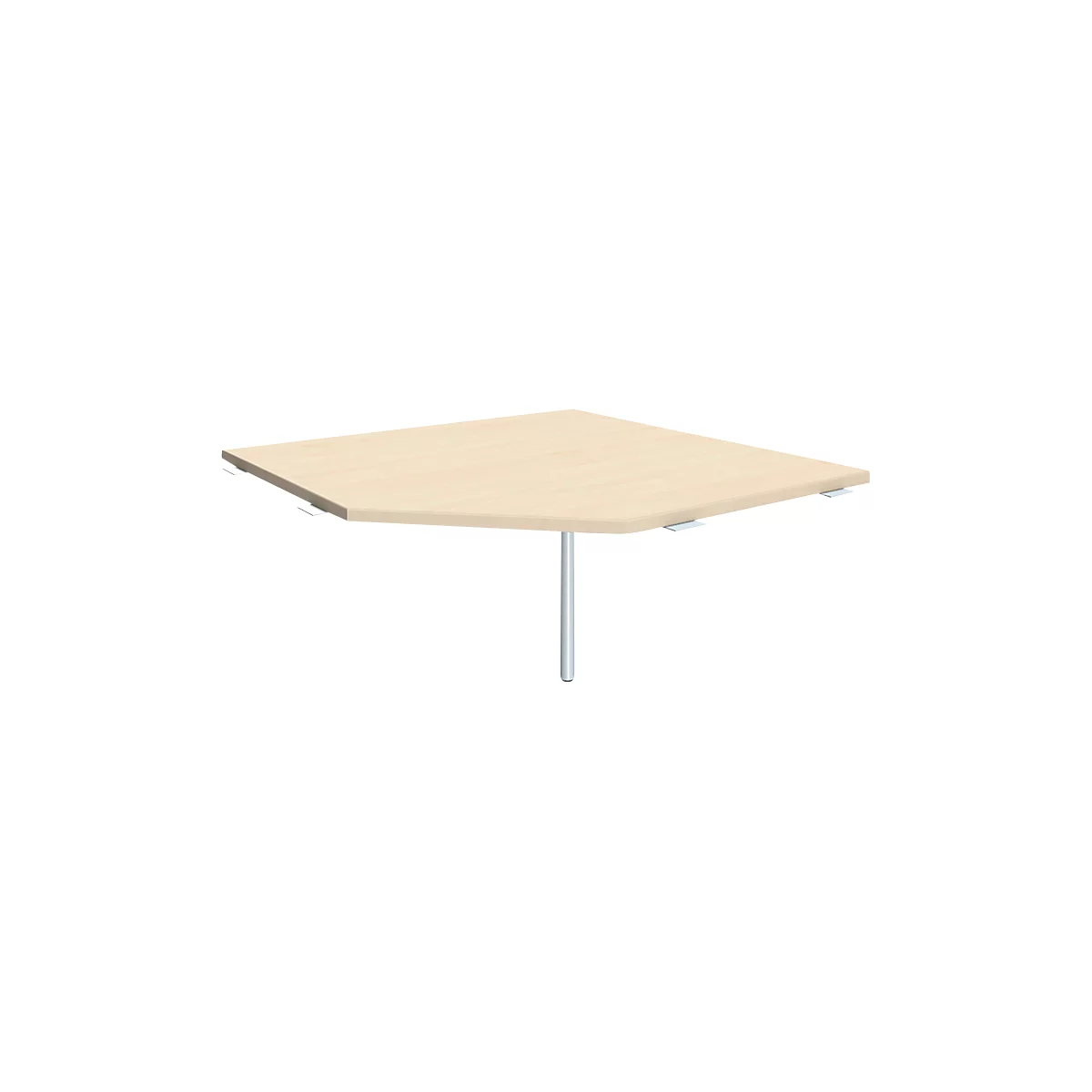 Pc-werkblad ALICANTE, B 1225 x D 1225 mm, met steunvoet, in hoogte verstelbaar, esdoornpatroon