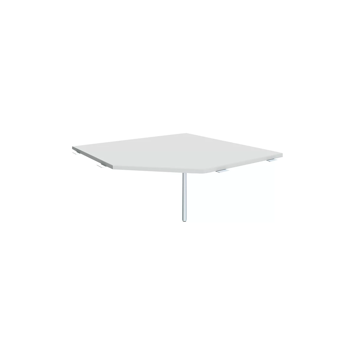 Pc-werkblad ALICANTE, B 1225 x D 1225 mm, met steunvoet, in hoogte verstelbaar, lichtgrijs