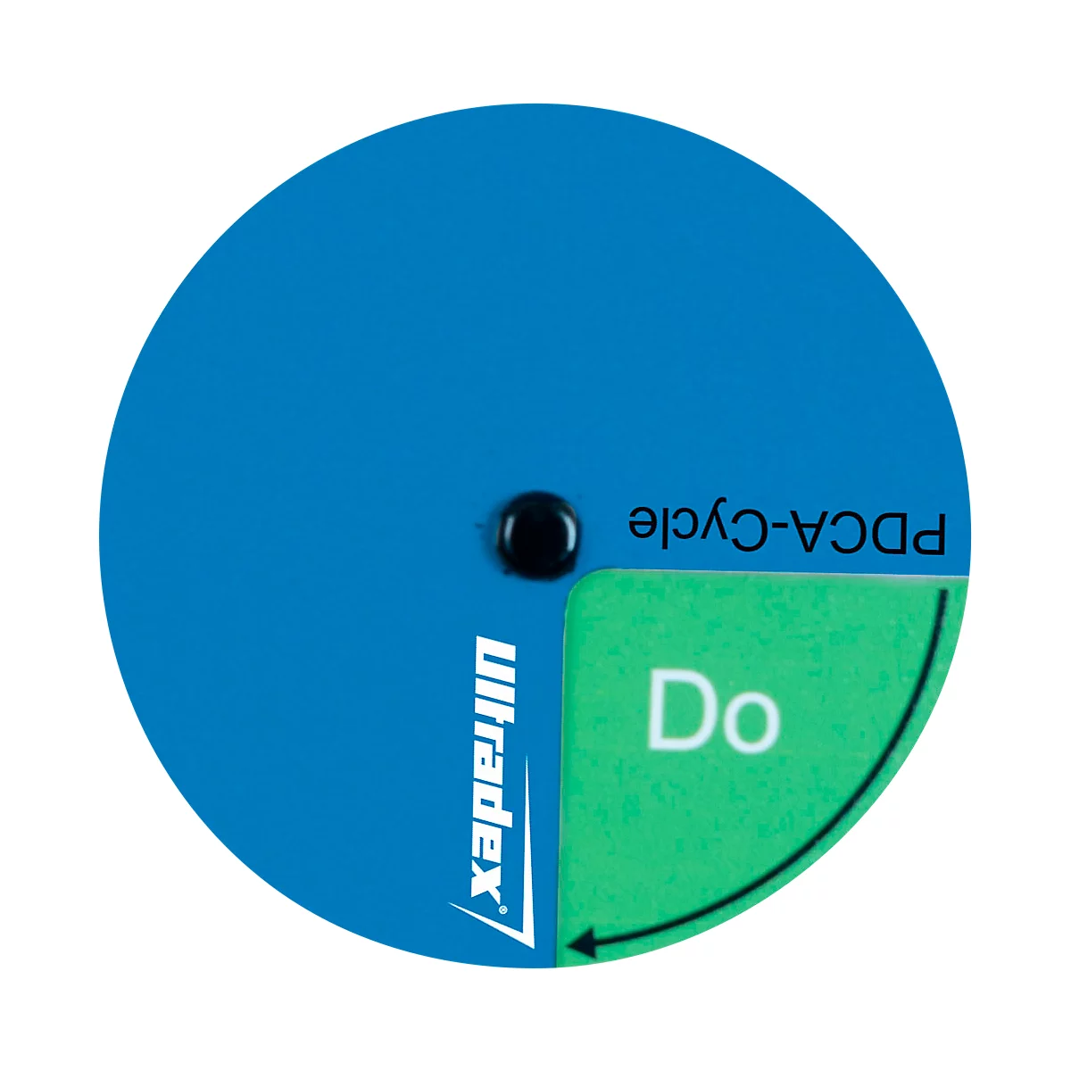 PDCA-cyclus Ultradex, rond, 4 fasen, elk met een eigen kleur, magnetisch, Ø 70 mm, magneetfolie, blauw