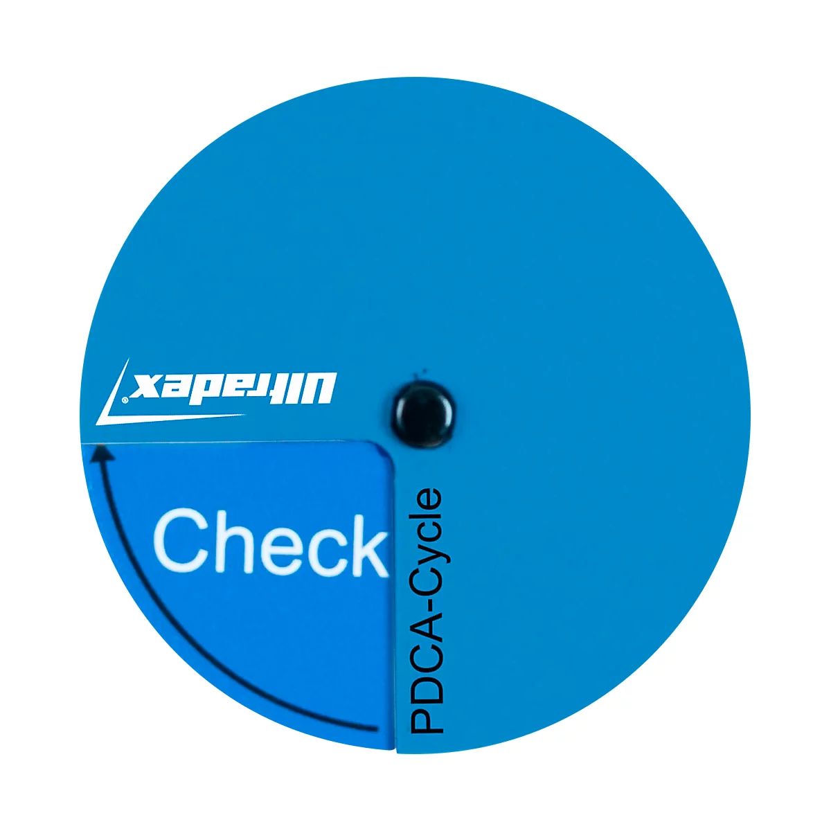PDCA-cyclus Ultradex, rond, 4 fasen, elk met een eigen kleur, magnetisch, Ø 70 mm, magneetfolie, blauw
