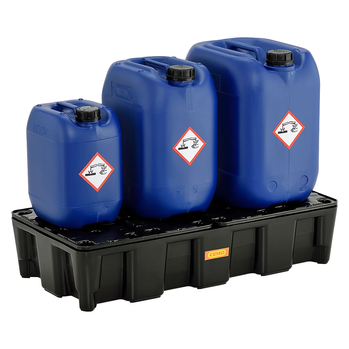 PE-Auffangwanne 60HD, aus Polyethylen, 100 % recycelbar, mit PE-Rost