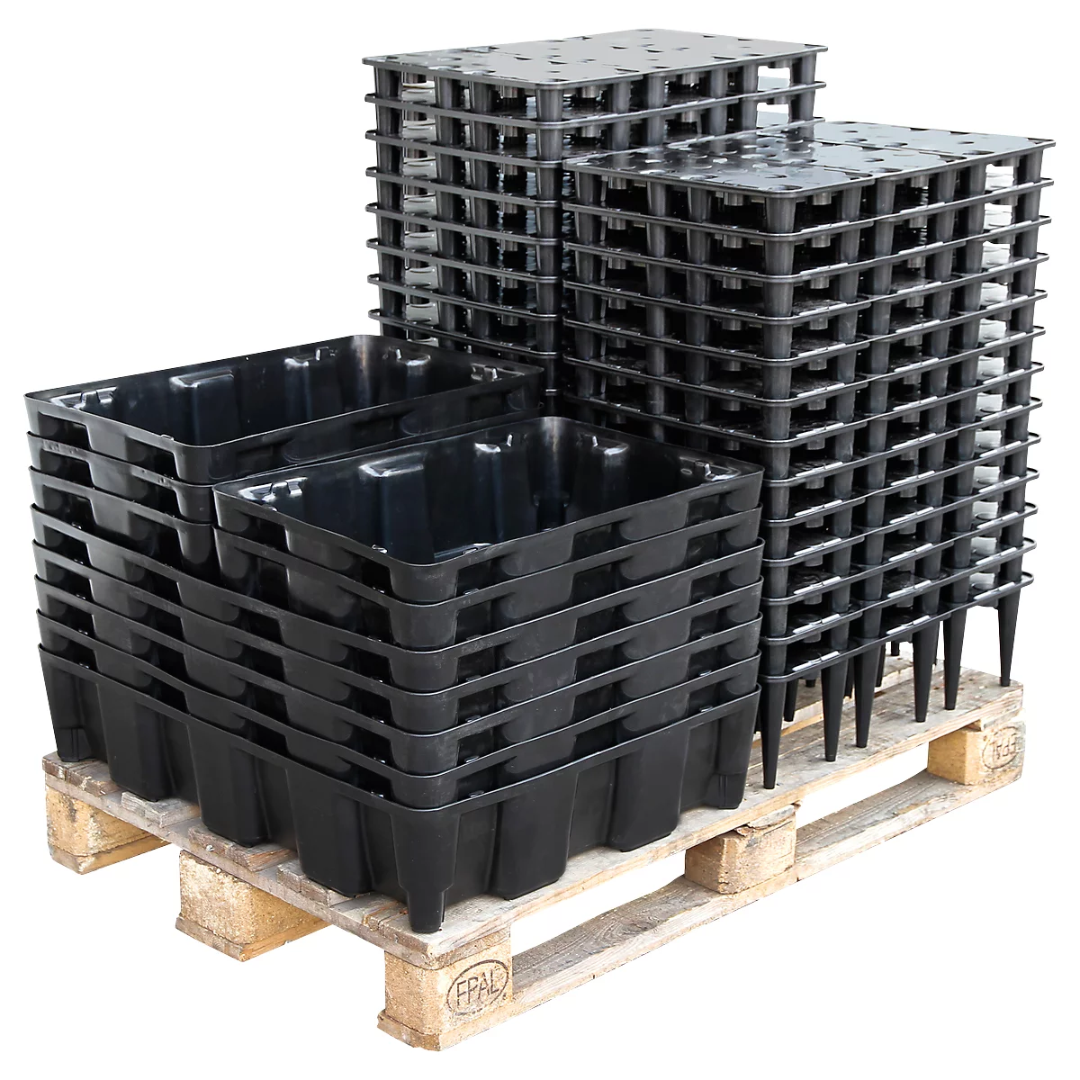 PE-lekbak 25HD, van polyetheen, 100% recycleerbaar, met PE-rooster