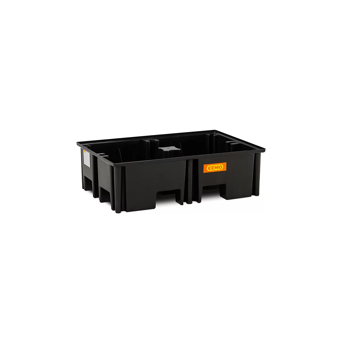 PE-Palettenauffangwanne CEMO 220/2 für 1 Europalette, L 1230 x B 830 x H 360 mm, 220 l, für 2 x 200 l Fässer, ohne Gitterrost