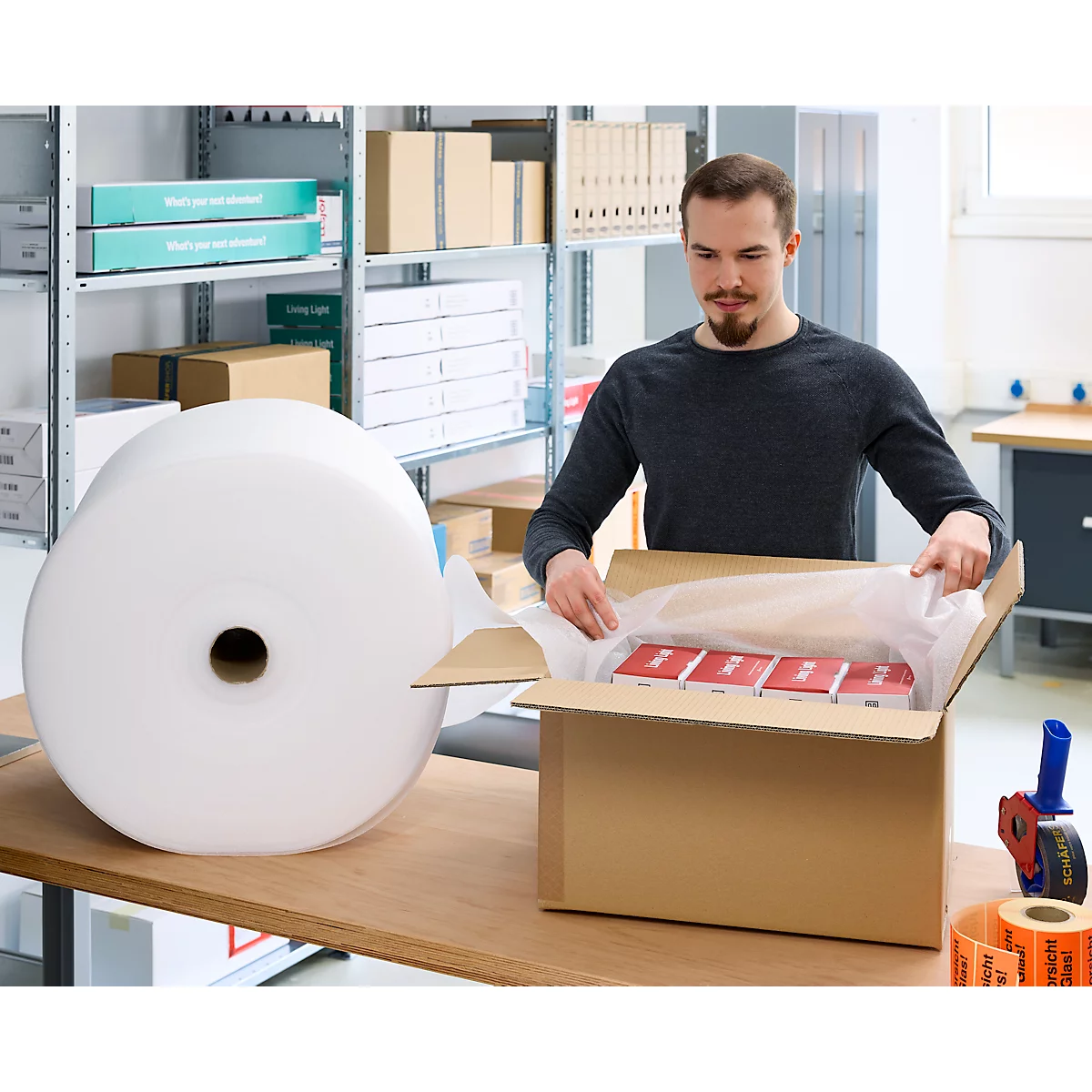 PE-schuimfolie, B 500 mm x L 250 m, 2 rollen
