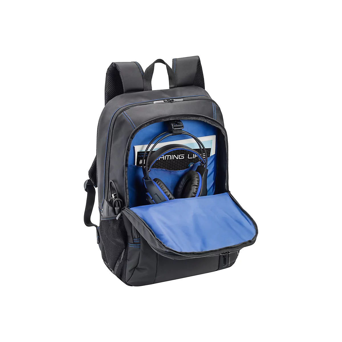 PEDEA Game - Notebook-Rucksack - 43.9 cm (17.3') - Schwarz/Blau
