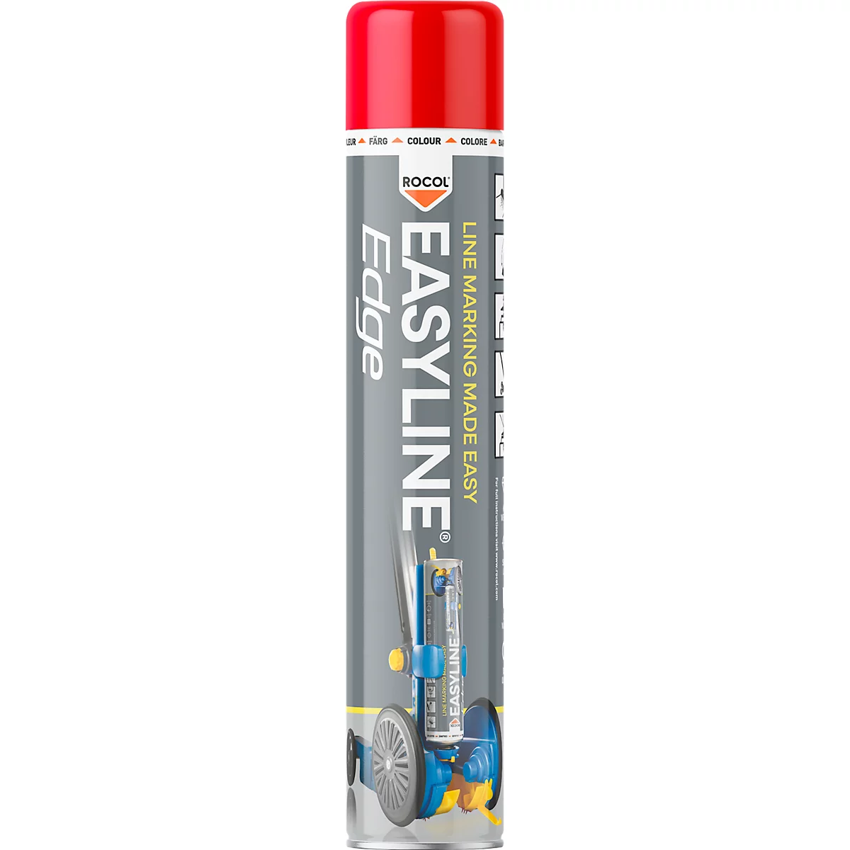 Une boîte avec un couvercle rouge. Sur fond gris, les mots EASYLINE et ROCOL sont écrits.