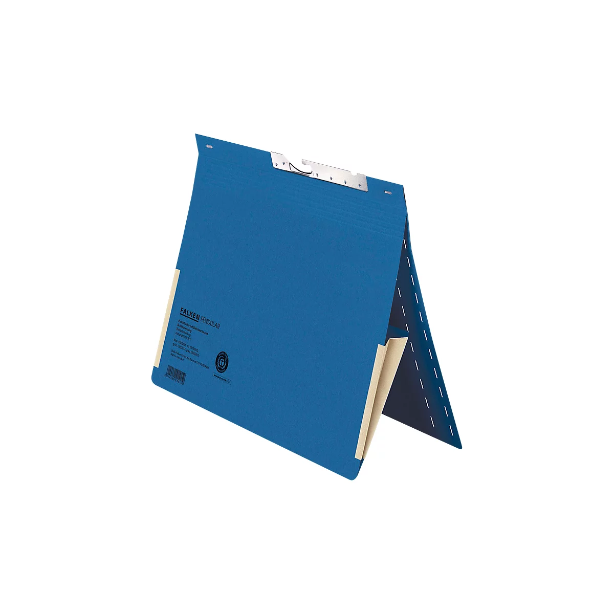 Pendelhefter Falken, Format A4, für bis zu 200 Blatt, 2 Fächer, Schlitzstanzung, Behördenheftung, Tasche, Recycling-Karton, blau, 50 Stück