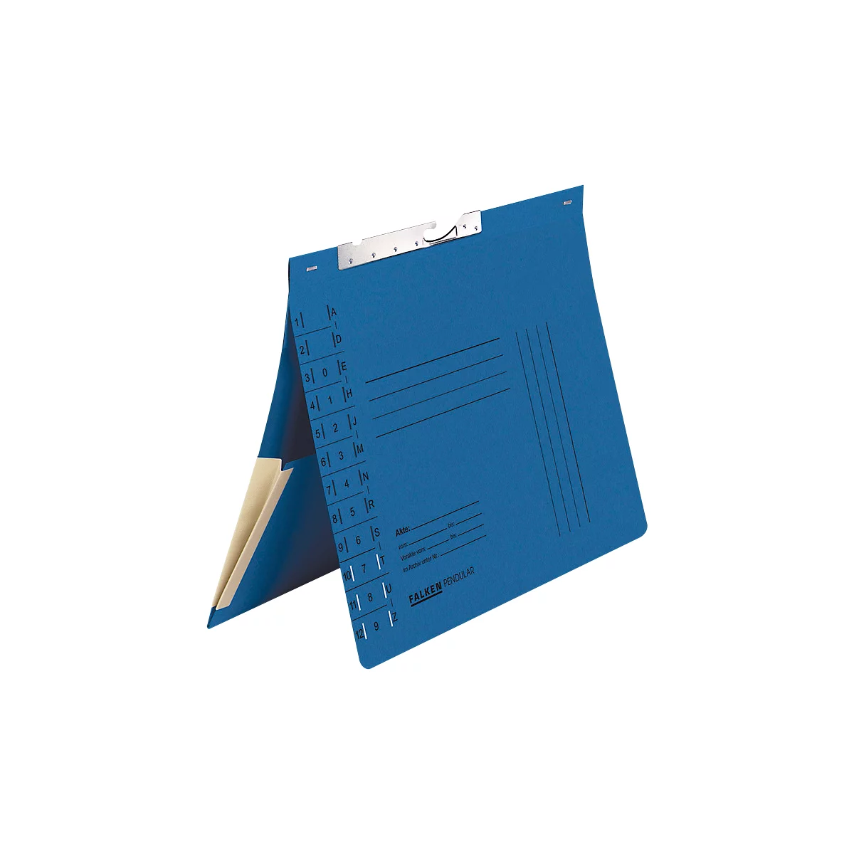 Pendelhefter Falken, Format A4, für bis zu 200 Blatt, 2 Fächer, Schlitzstanzung, Behördenheftung, Tasche, Recycling-Karton, blau, 50 Stück