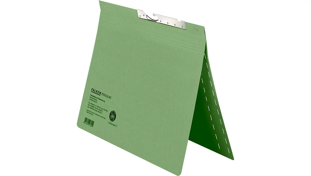 Pendelhefter Falken, Format A4, für bis zu 200 Blatt, Schlitzstanzung, Behördenheftung, Recycling-Karton, grün, 50 Stück