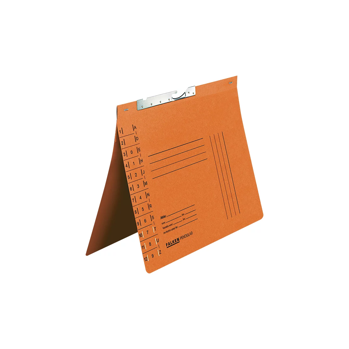 Pendelhefter Falken, Format A4, für bis zu 200 Blatt, Schlitzstanzung, Behördenheftung, Recycling-Karton, orange, 50 Stück