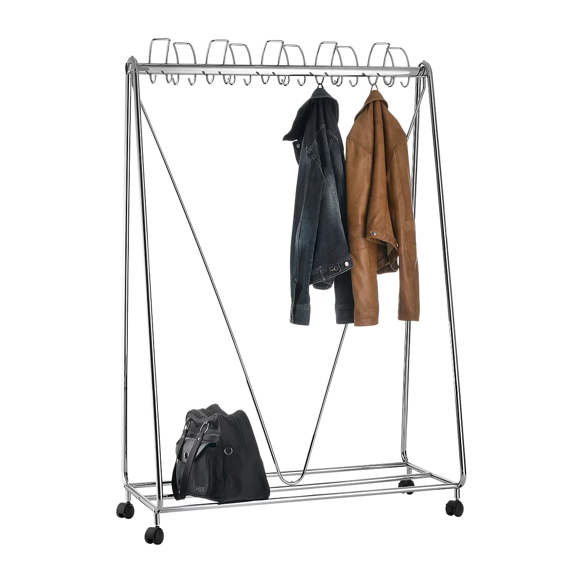Penderie mobile, l. 1100 x P 510 x H 1680 mm, chromé