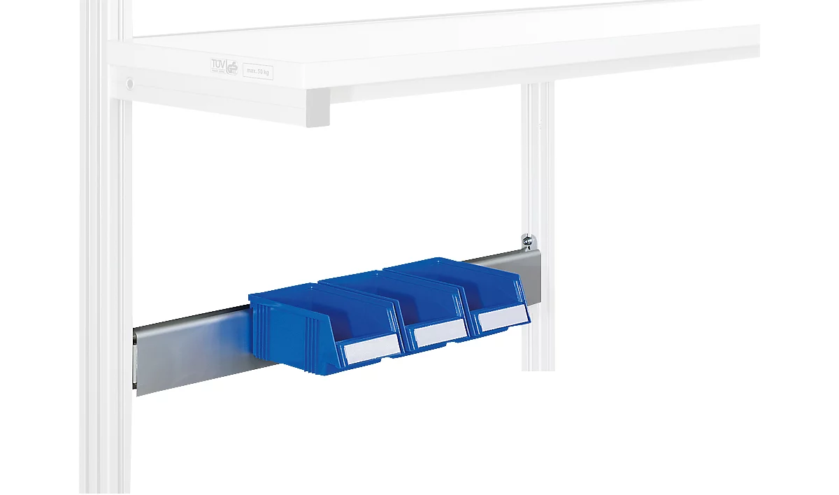 Perfil de caja ESD Treston BP 120, para mesa de trabajo Treston de 1200 mm de ancho, aluminio