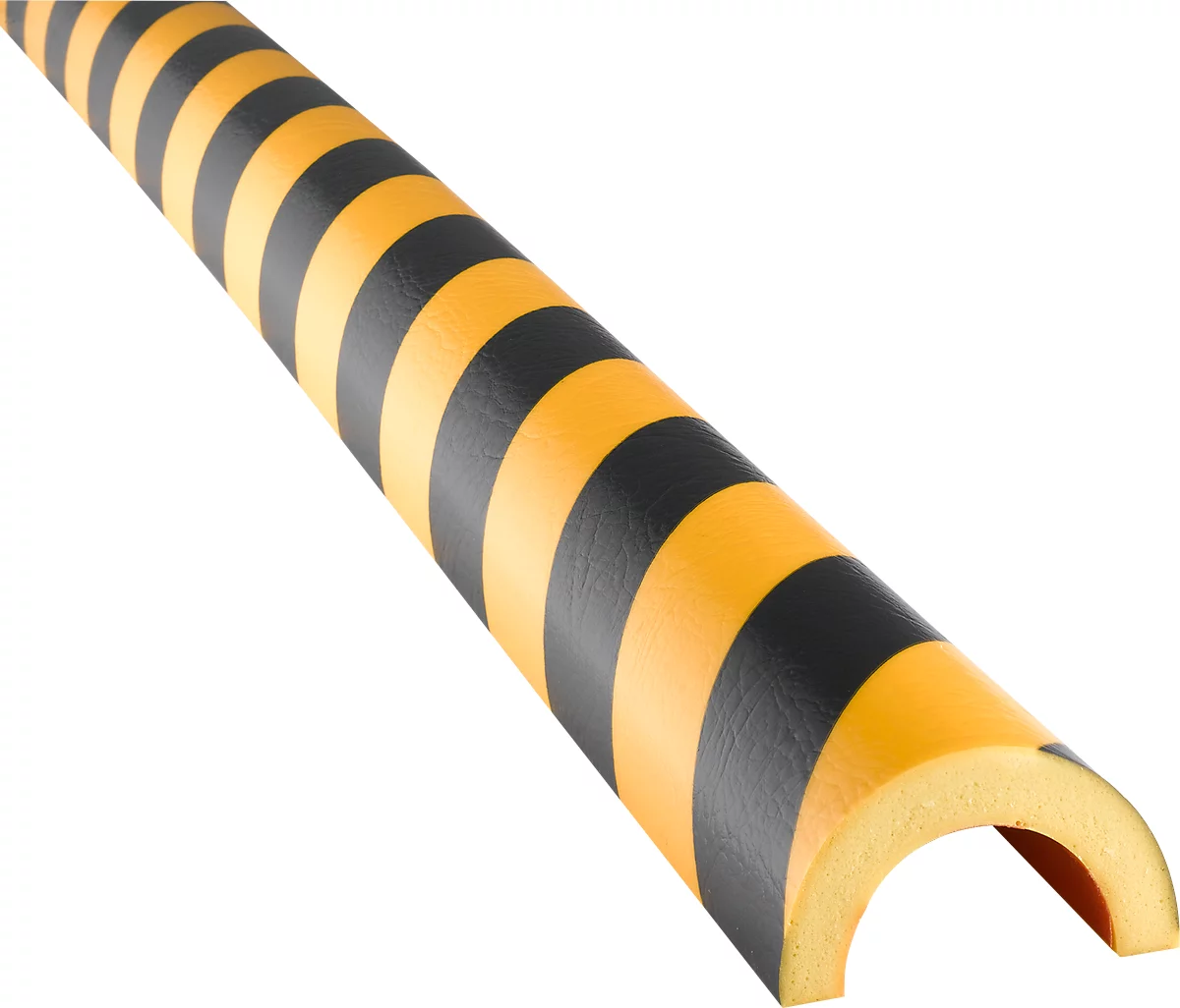 Perfil de protección de advertencia tipo 350, espuma de poliuretano, amarillo/negro, longitud 1 metro