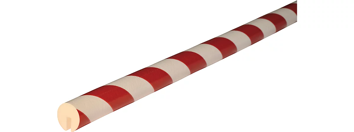 Perfil de protección de cantos tipo B, pieza de 1 m, blanco/rojo
