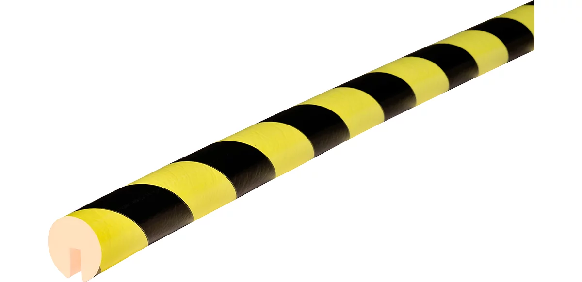 Perfil de protección de cantos tipo B, por m lineal, amarillo/negro, fluorescente de día