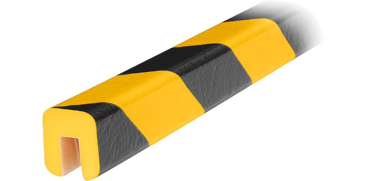 Perfil de protección de cantos tipo G, pieza de 1 m, amarillo/negro