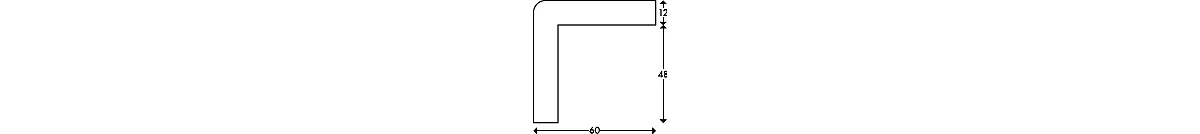 Perfil de protección de esquinas tipo H+, pieza de 1 metro, negro