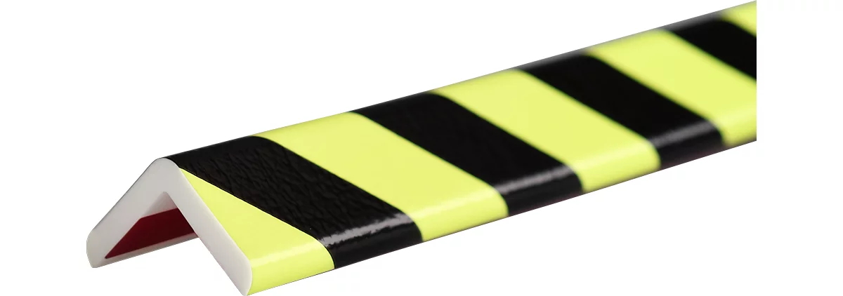 Perfil de protección de esquinas tipo H+, pieza de 1 metro, neón amarillo/negro