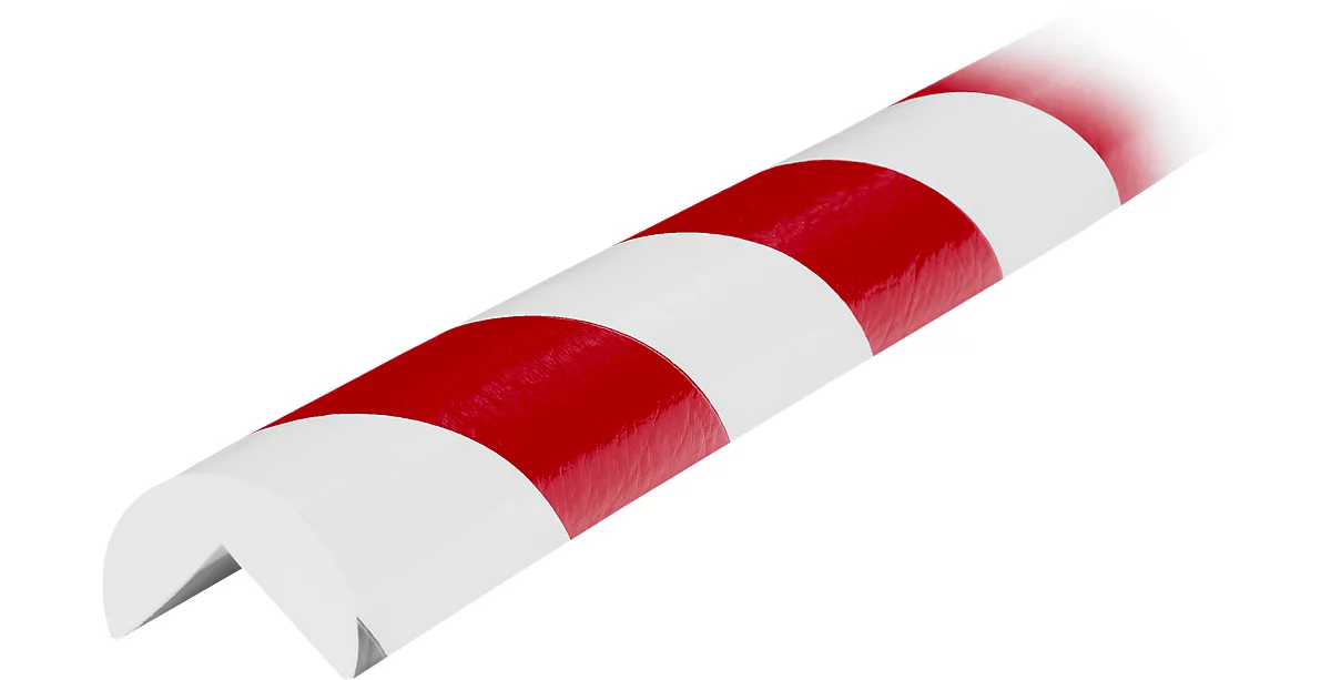 Perfil de protección para esquinas tipo A, pieza de 1 m, blanco/rojo