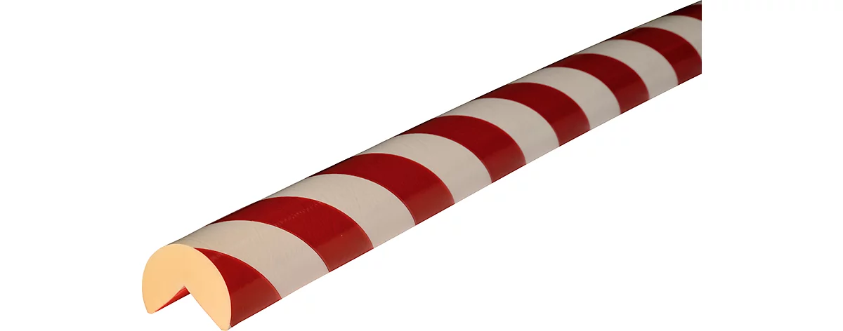 Perfil de protección para esquinas tipo A+, pieza de 1 m, blanco/rojo