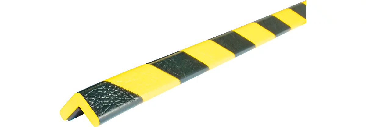 Perfil de protección para esquinas tipo E, pieza de 1 m, amarillo/negro, fluorescente de día