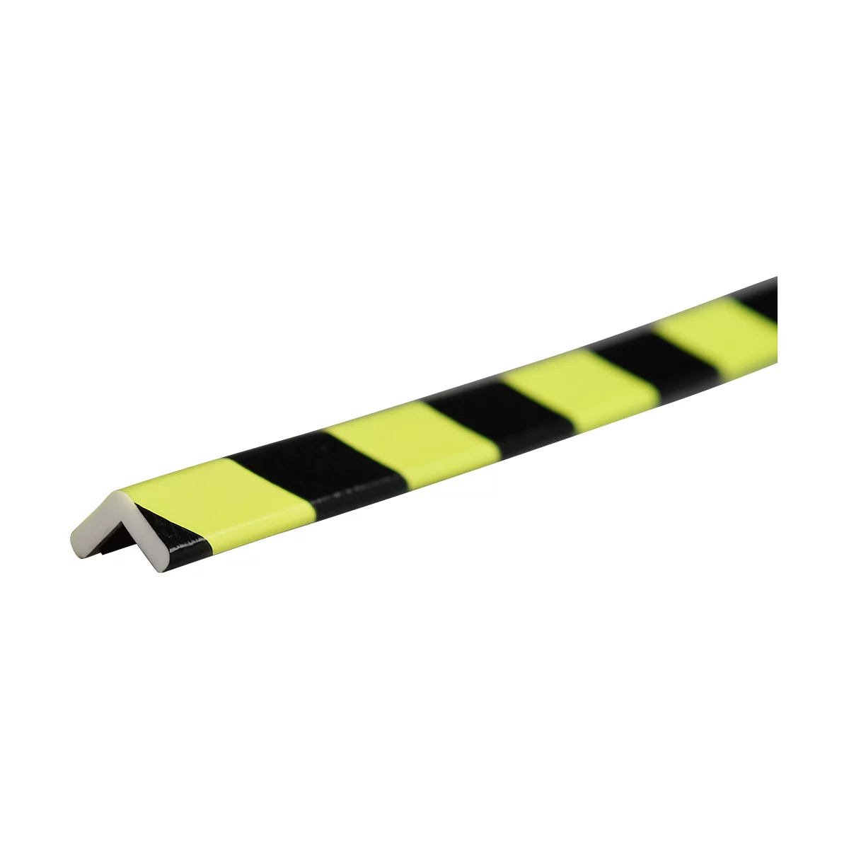 Perfil de protección para esquinas tipo E, pieza de 1 m, amarillo/negro, fluorescente de día, magnético