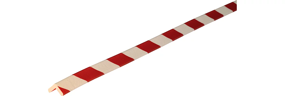 Perfil de protección para esquinas tipo E, pieza de 1 m, blanco/rojo