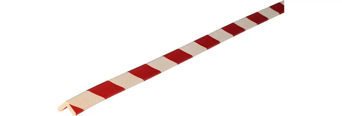 Perfil de protección para esquinas tipo E, rollo de 5 m, blanco/rojo