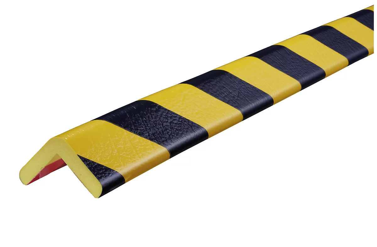 Perfiles de protección para esquinas tipo H, rollo de 5 m, amarillo/negro