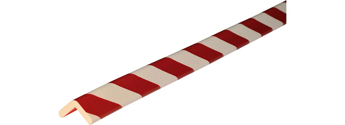 Perfiles de protección para esquinas tipo H, rollo de 5 m, blanco/rojo