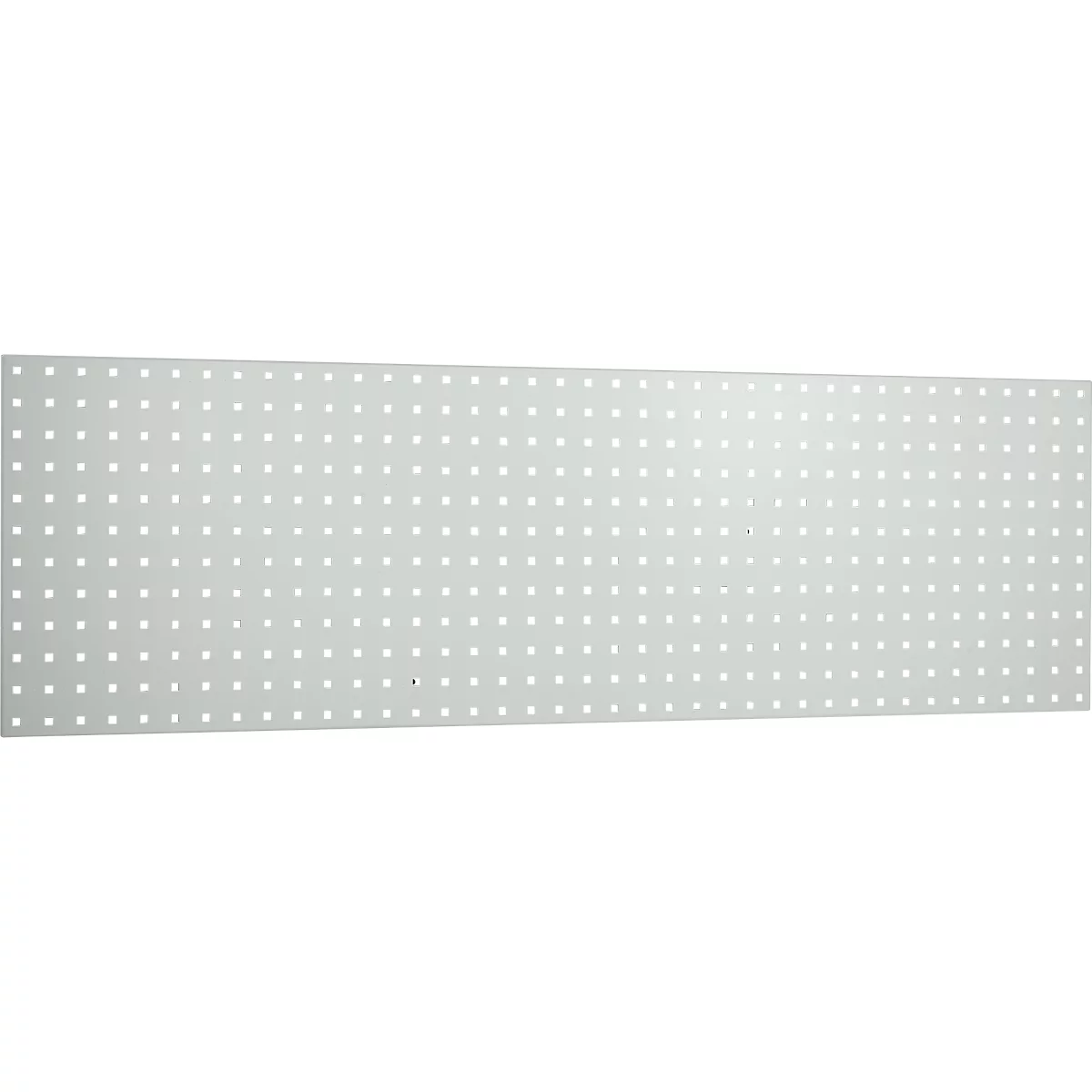 Gray wall with regular white holes forming a pegboard.