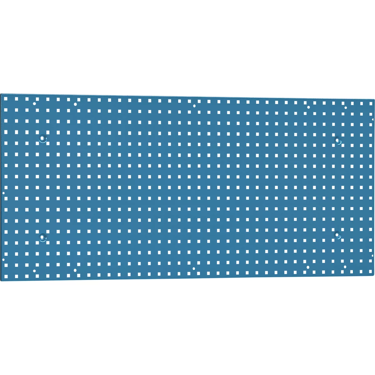 Blue rectangle with white squares arranged in a grid. Some holes in the surface.