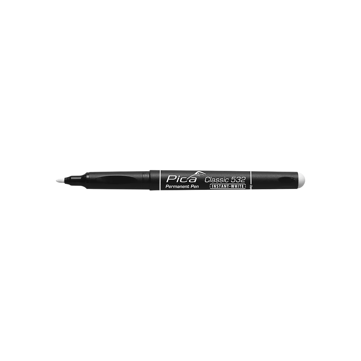 Permanent marker Pica Classic 532, wit, ronde punt 1-2 mm, watervast, geurvrij, 10 stuks