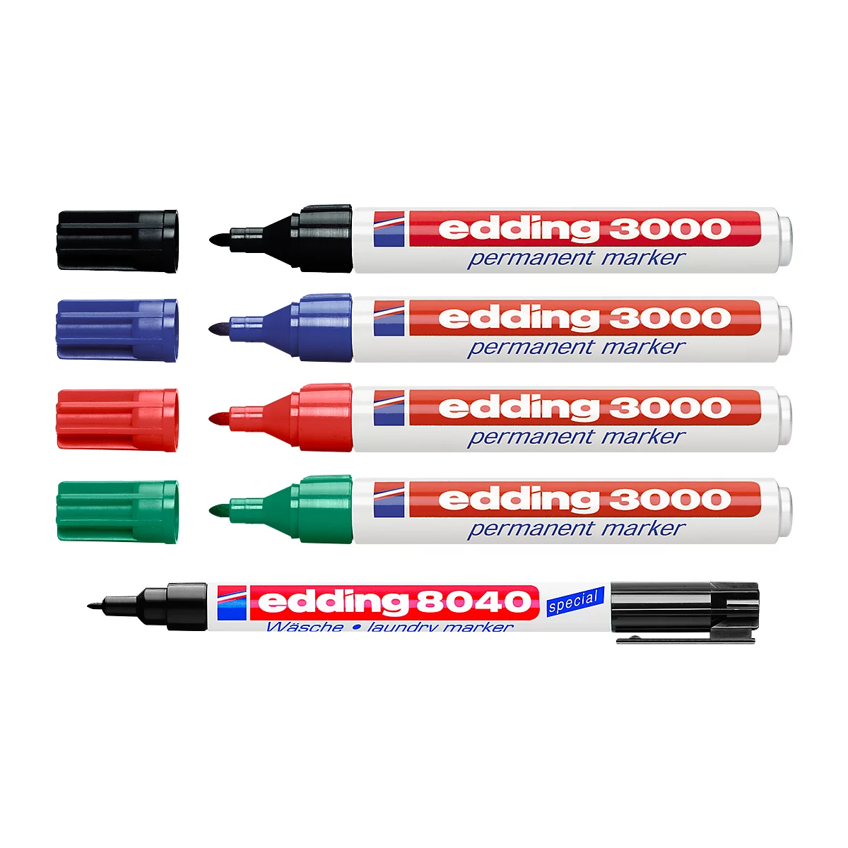 Permanente marker 3000, 20 stuks, diverse kleuren + GRATIS wasmarker voor 1 stuk 8040