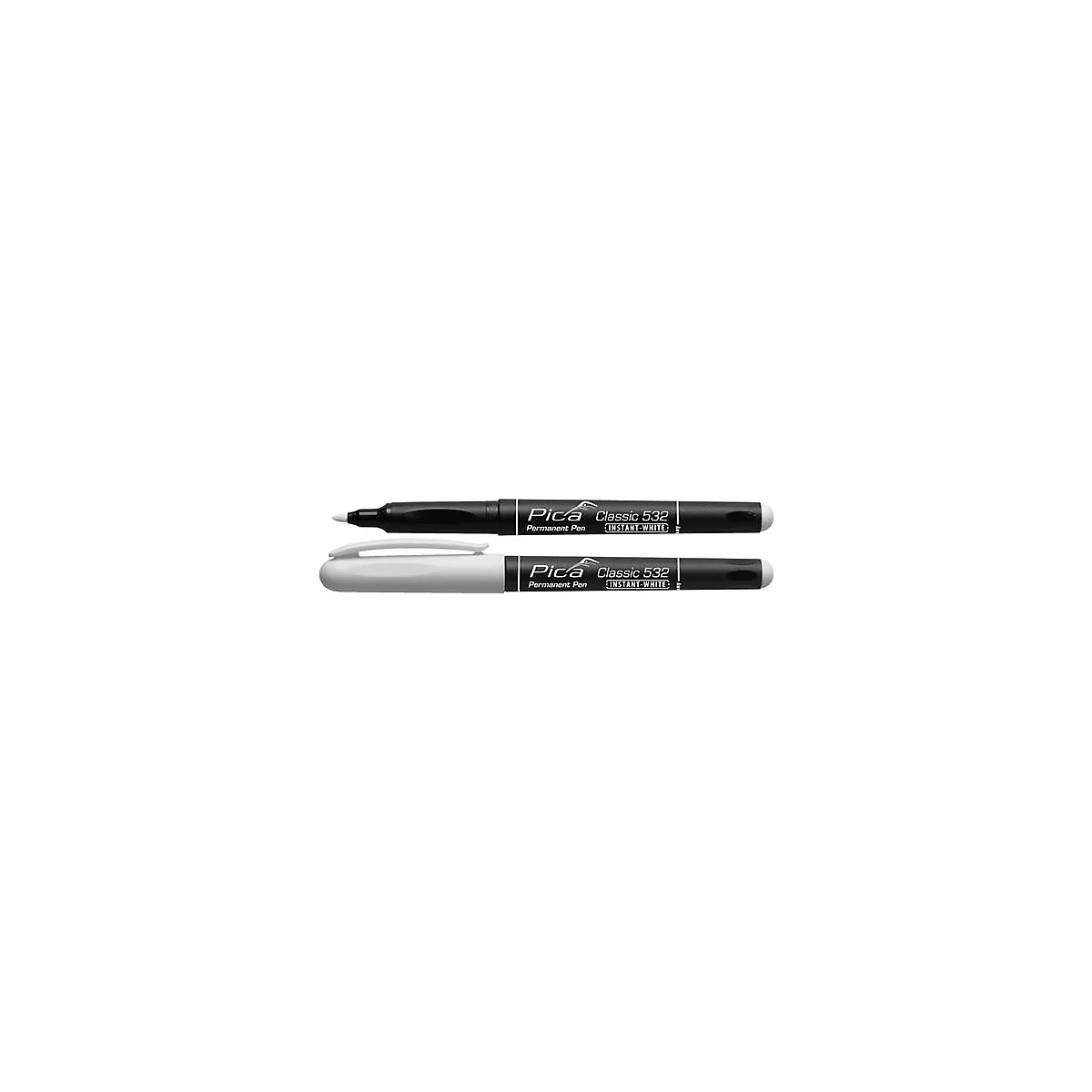 Permanentmarker INSTANT WHITE weiß Strich-B.1-2mm Stift m.Clip PICA