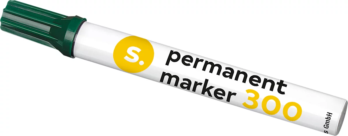 Permanentmarker Schäfer Shop 300, Rundspitze, Strichbreite 1,5-3 mm, wasserfest, offen lagerfähig, Aluminium & Kunststoff, grün, 1 Stück