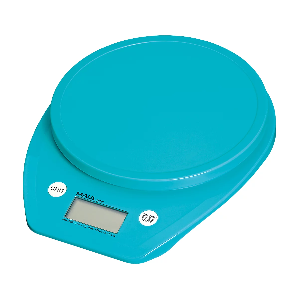 Pèse-lettres MAULgoal MAUL, numérique, fonctionnement à piles, plage de pesée 5000 g, bleu clair