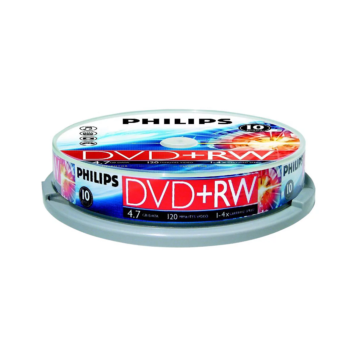 Philips - 10 x DVD+RW - 4.7 GB 1x - 4x - Spindel