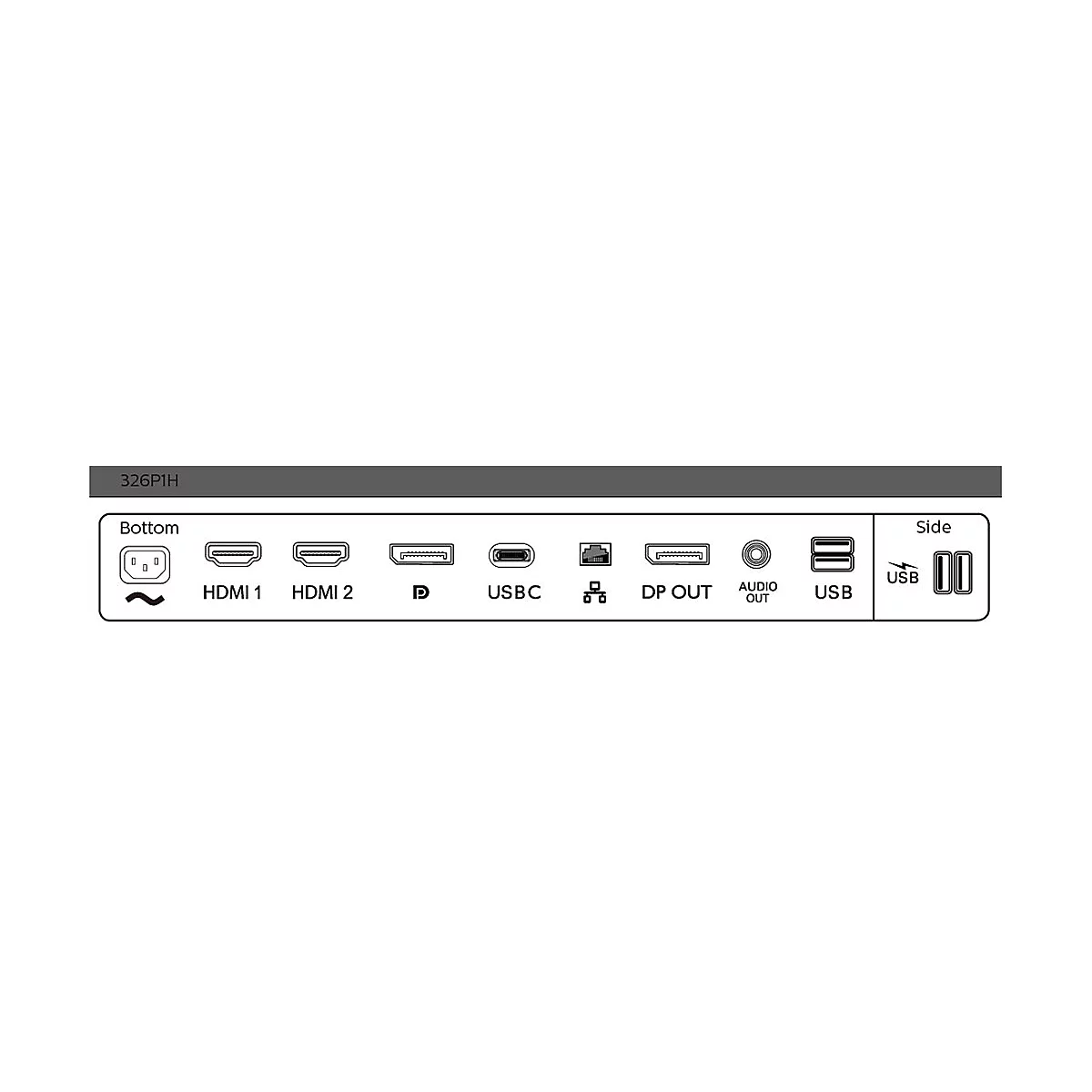 Philips Brilliance P-line 326P1H - LED-Monitor - 80 cm (32') - 2560 x 1440 QHD @ 75 Hz - IPS - 350 cd/m²