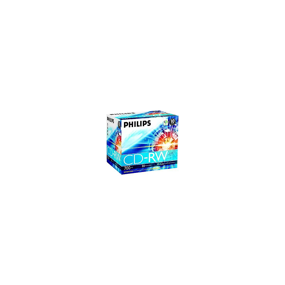 Philips CW7D2NJ10 - 10 x CD-RW - 700 MB (80 Min) 4x - 12x - Jewel Case (Schachtel)