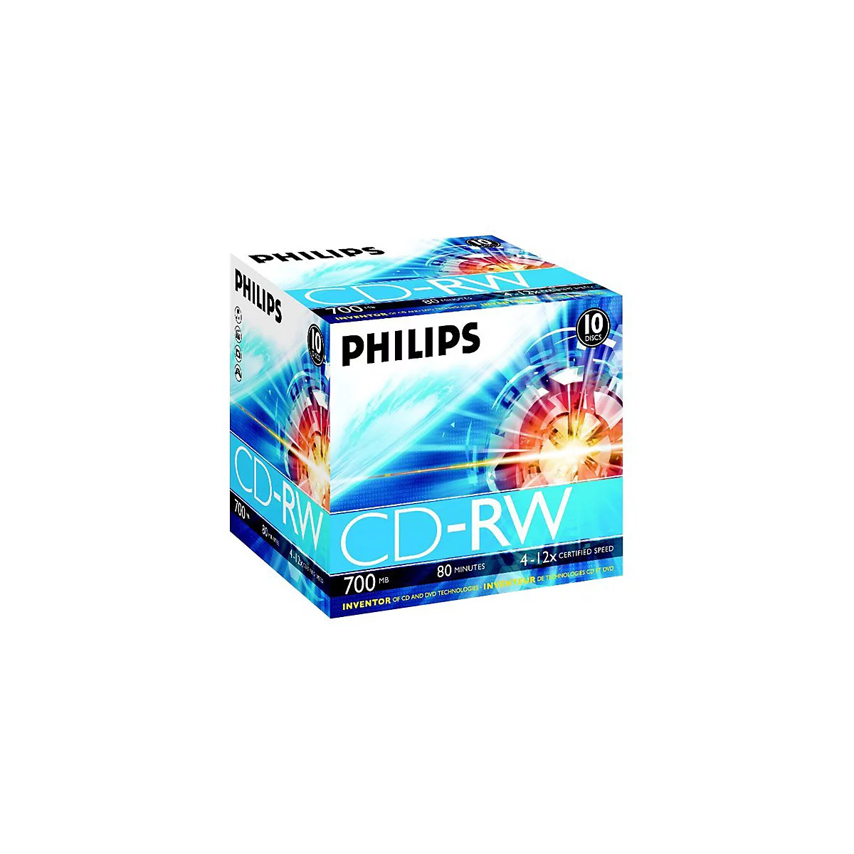 Philips CW7D2NJ10 - 10 x CD-RW - 700 MB (80 Min) 4x - 12x - Jewel Case (Schachtel)