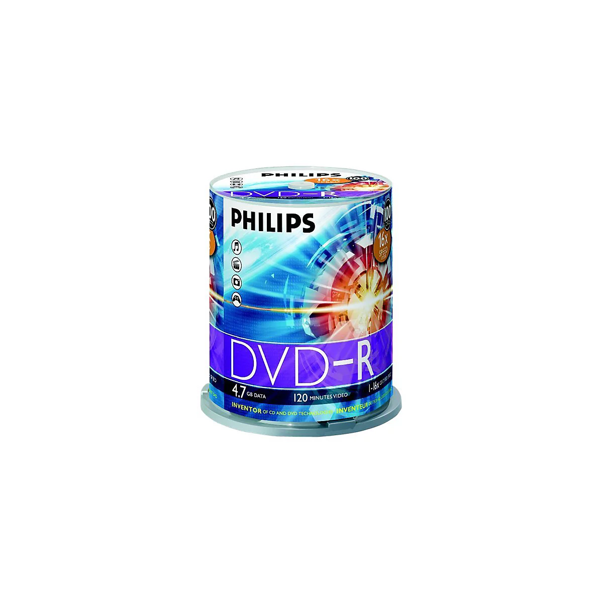 Philips DM4S6B00F - 100 x DVD-R - 4.7 GB (120 Min.) 16x - Spindel