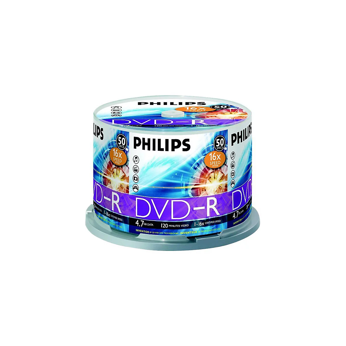 Philips DM4S6B50F - 50 x DVD-R - 4.7 GB (120 Min.) 16x - Spindel