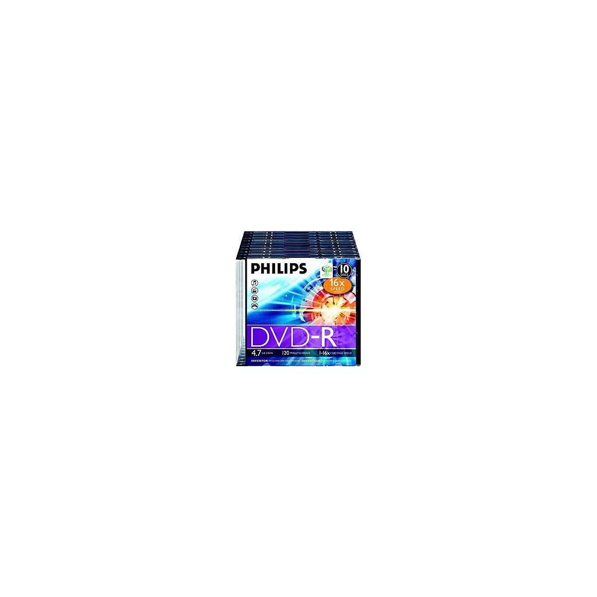 Philips DM4S6S10F - 10 x DVD-R - 4.7 GB (120 Min.) 16x - Slim Jewel Case