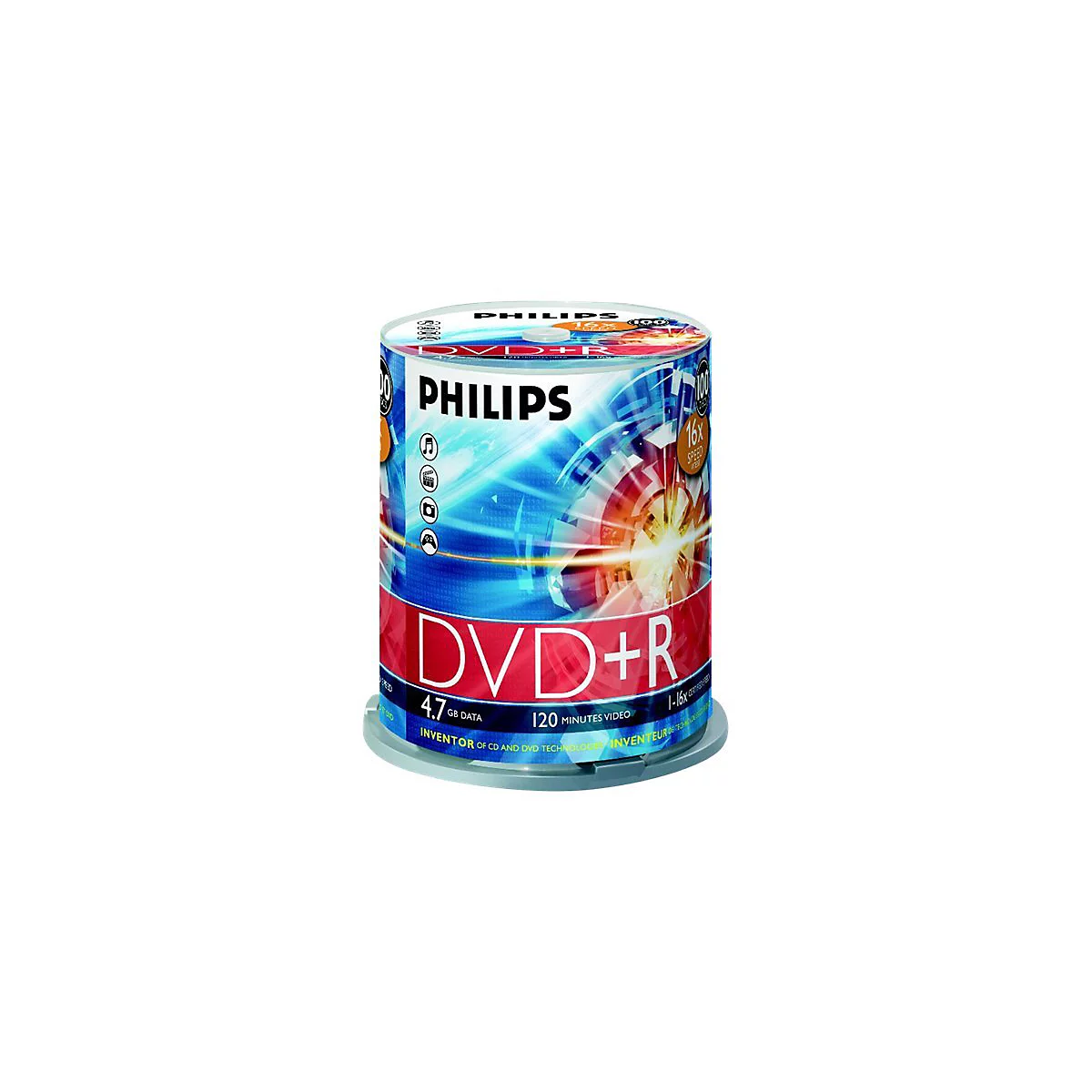 Philips DR4S6B00F - 100 x DVD+R - 4.7 GB (120 Min.) 16x - Spindel