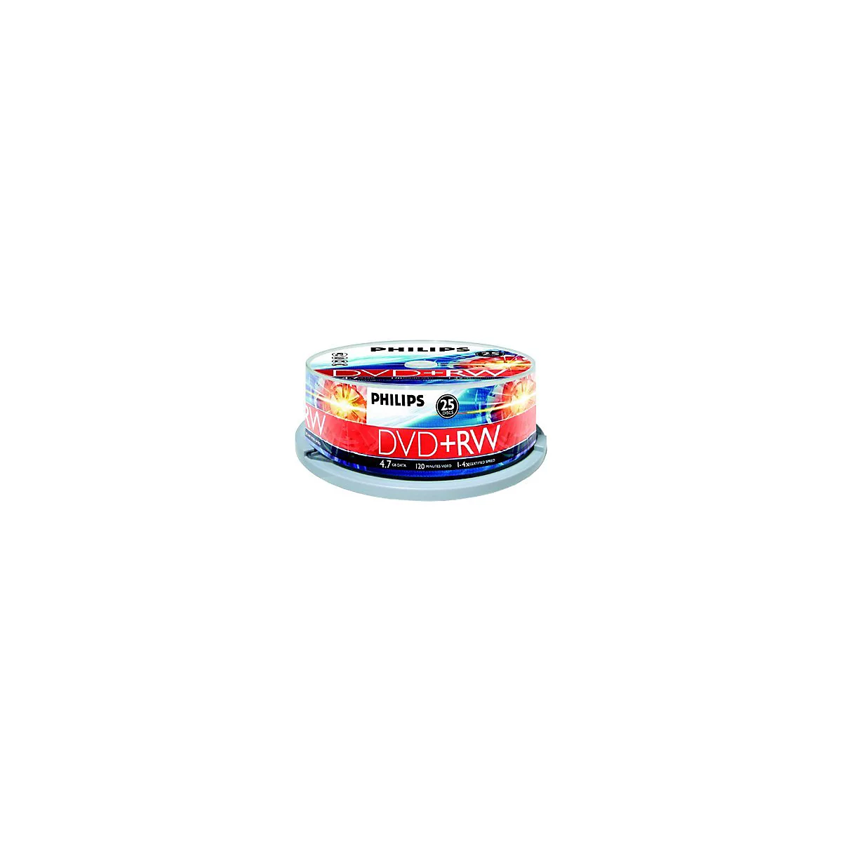 Philips DW4S4B25F - 25 x DVD+RW - 4.7 GB (120 Min.) 1x - 4x - Spindel