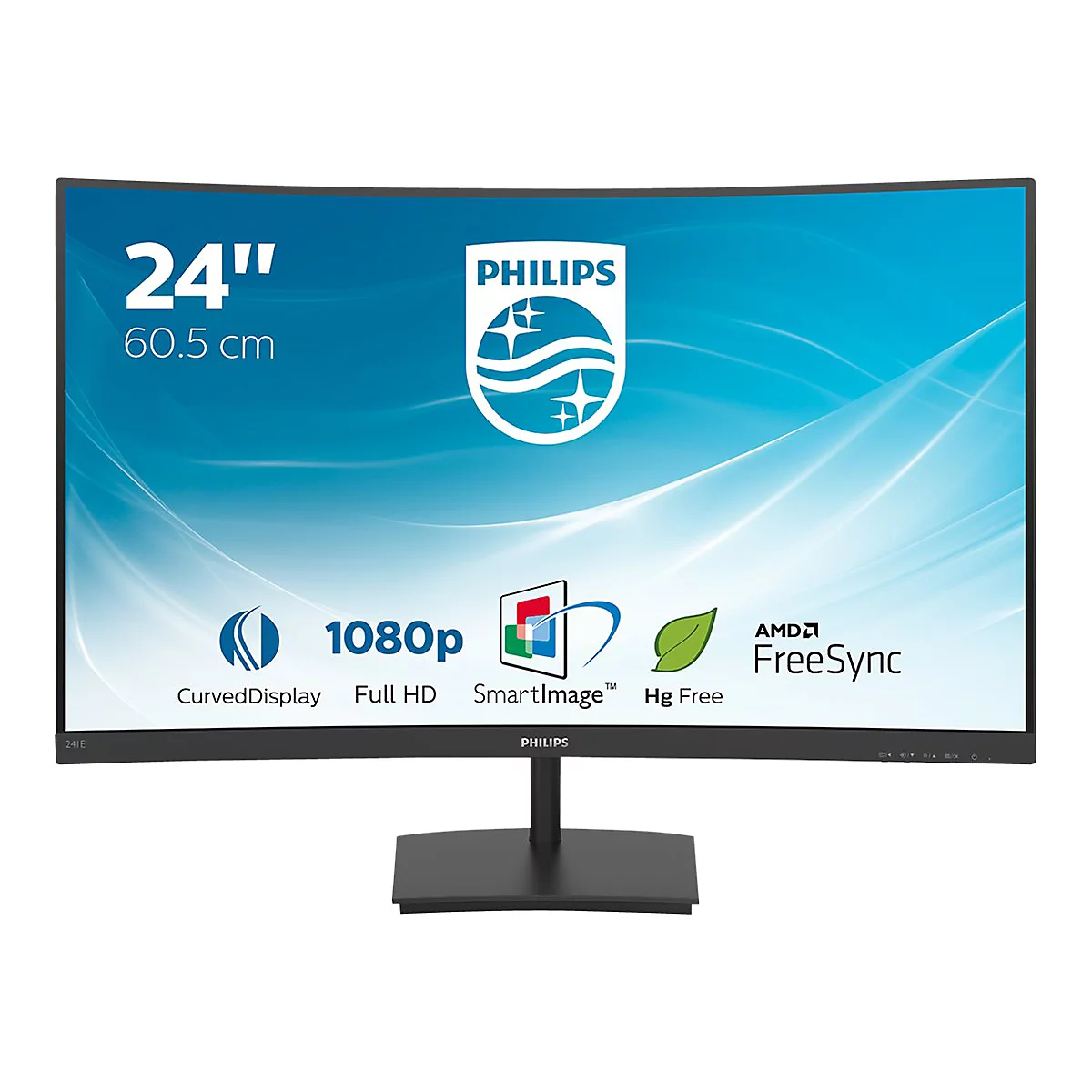 Philips E-line 241E1SC - LED-Monitor - gebogen - 61 cm (24') (23.6' sichtbar) - 1920 x 1080 Full HD (1080p) @ 75 Hz - VA