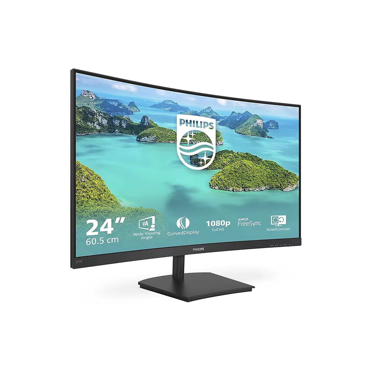 Philips E-line 241E1SCA - LED-Monitor - gebogen - 61 cm (24') (23.6' sichtbar) - 1920 x 1080 Full HD (1080p) @ 75 Hz - VA