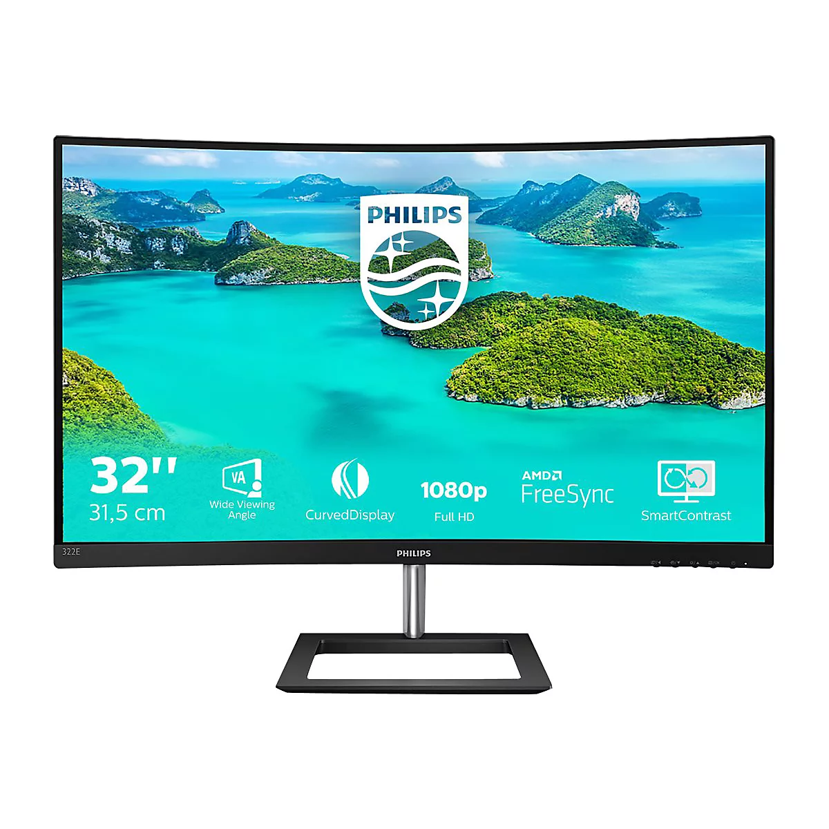 Philips E-line 322E1C - LED-Monitor - gebogen - 81.3 cm (32') (31.5' sichtbar) - 1920 x 1080 Full HD (1080p) @ 75 Hz - VA